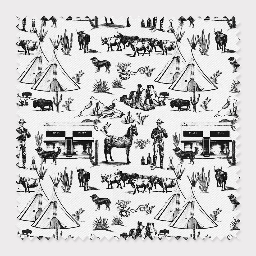 Fabric Black / Cotton / By The Yard Marfa Toile Fabric dombezalergii