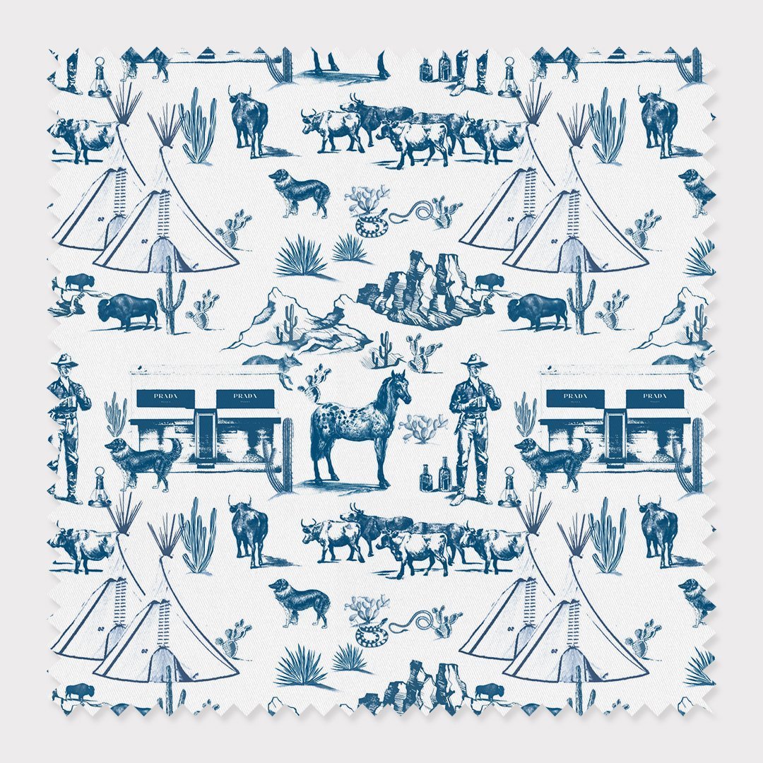 Fabric Navy / Cotton / By The Yard Marfa Toile Fabric dombezalergii