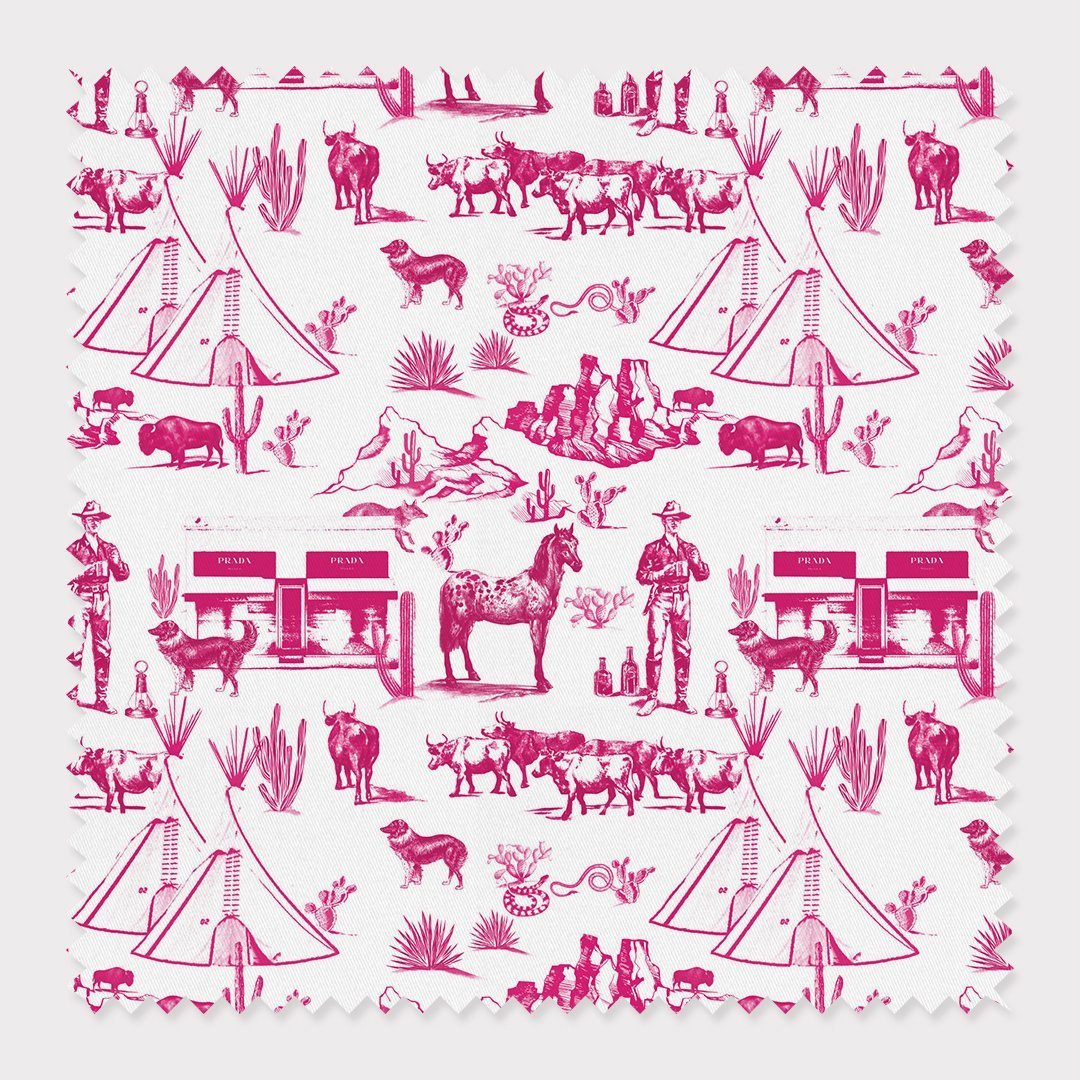 Fabric Pink / Cotton / By The Yard Marfa Toile Fabric dombezalergii