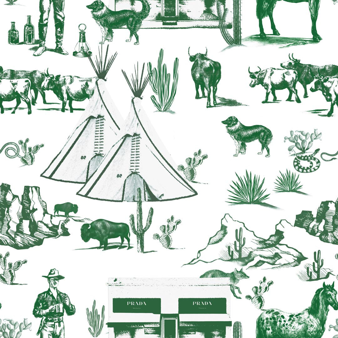 Wallpaper Hunter / Double Roll / Large Marfa Toile Wallpaper dombezalergii