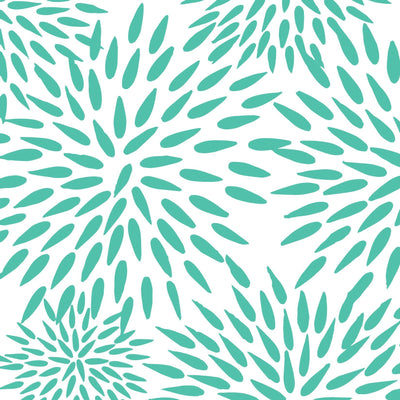 Peel & Stick Wallpaper Teal / 24"x 48" Mums The Word Peel & Stick Wallpaper dombezalergii