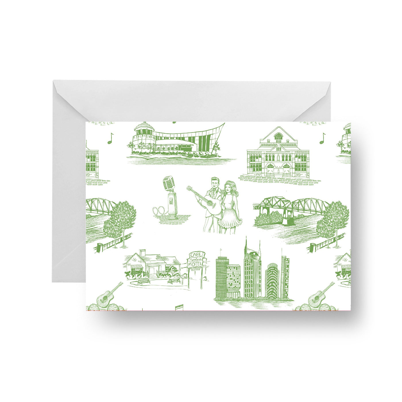 Folded Notecard Green Nashville Folded Notecard Set dombezalergii