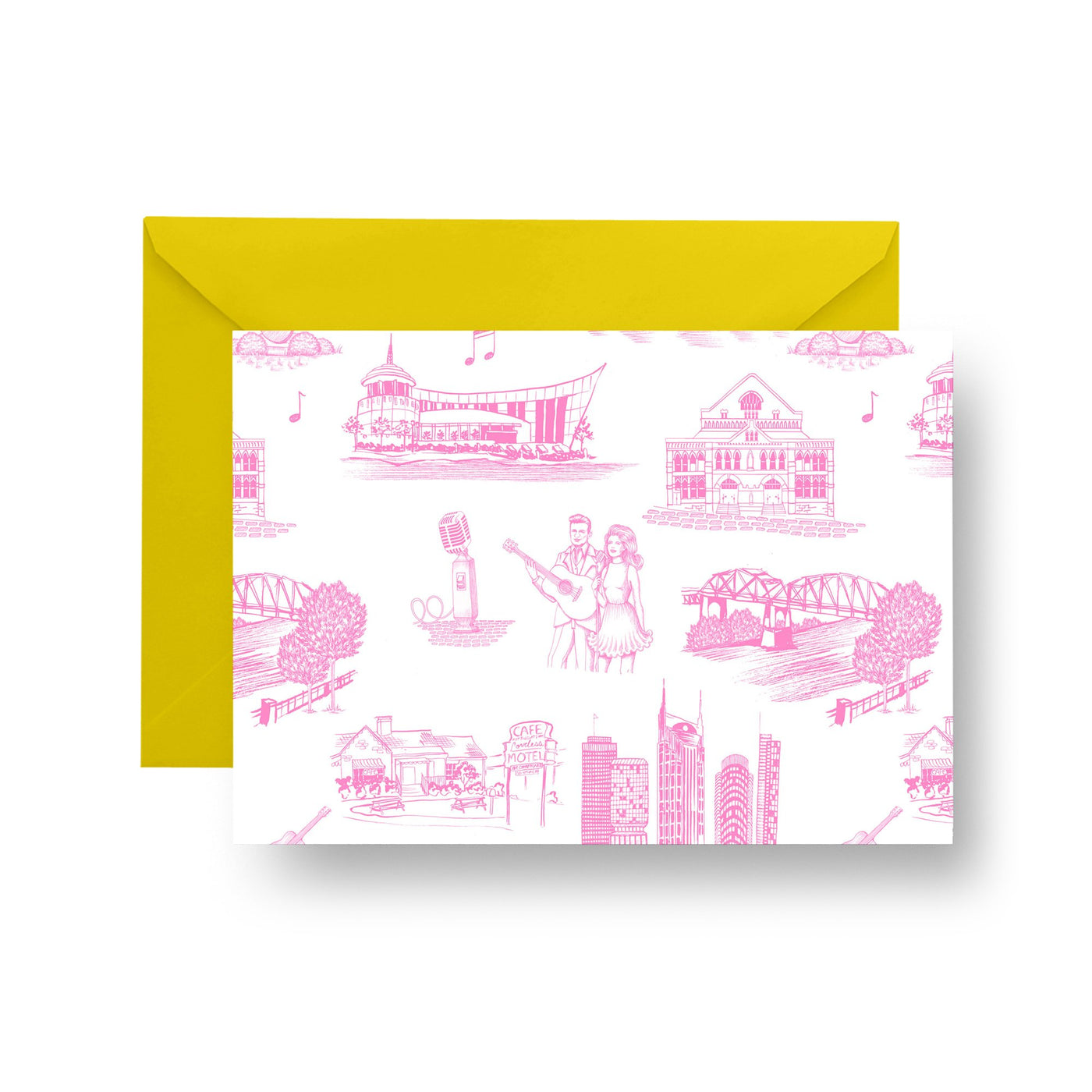 Folded Notecard Pink Nashville Folded Notecard Set dombezalergii