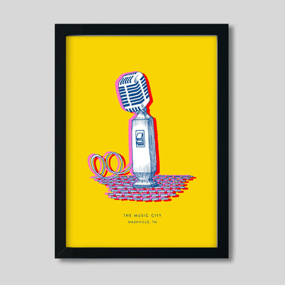 Nashville Microphone Print dombezalergii