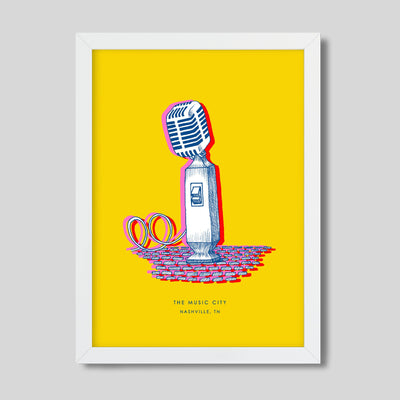 Nashville Microphone Print dombezalergii