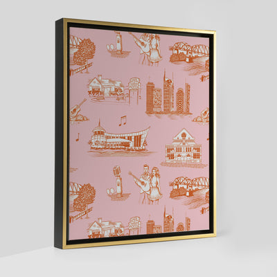 Gallery Prints Orange Pink / 8x10 / Gold Nashville Toile Canvas
