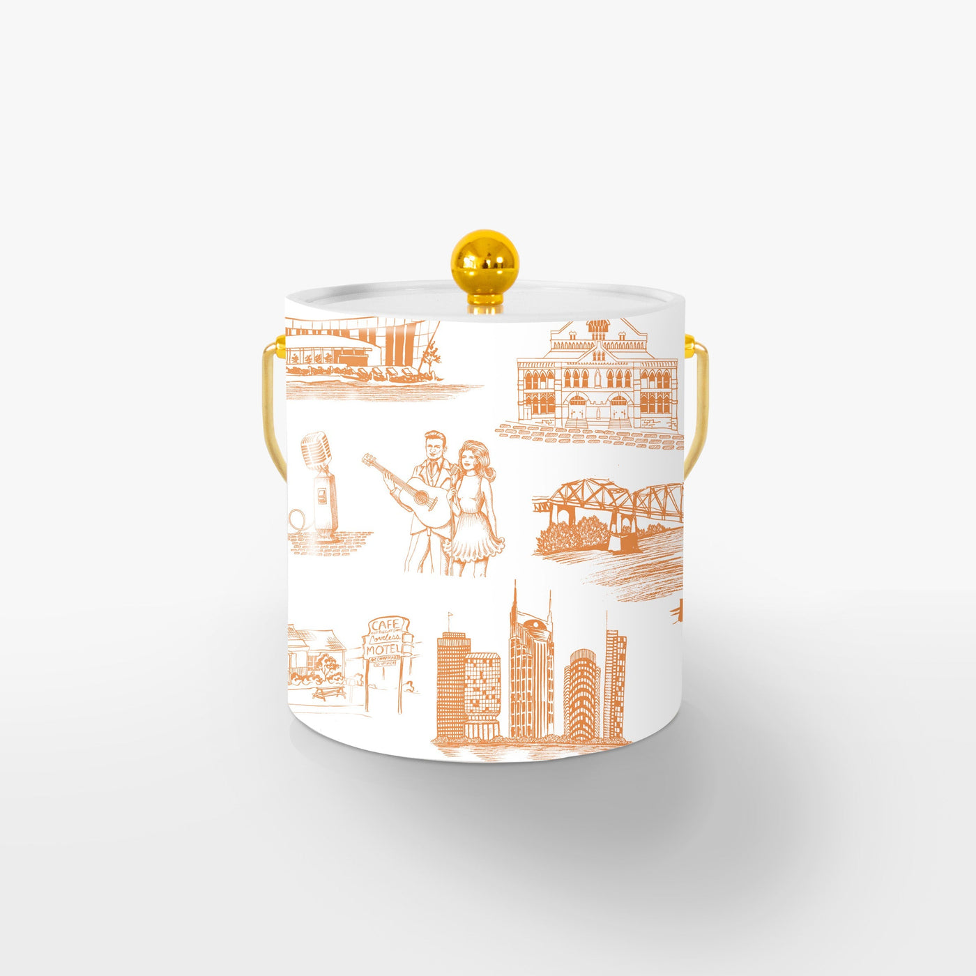 Ice Bucket Apricot / Gold Nashville Toile Ice Bucket dombezalergii