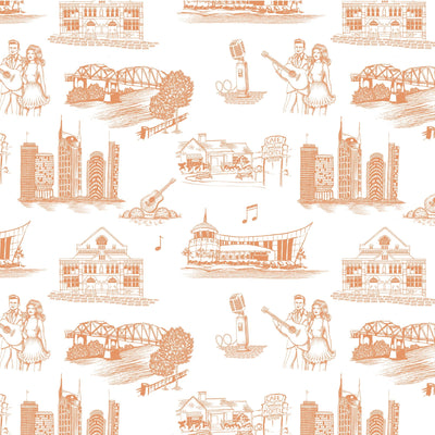 Peel & Stick Wallpaper Apricot / 24"x 48" Nashville Toile Peel & Stick Wallpaper dombezalergii