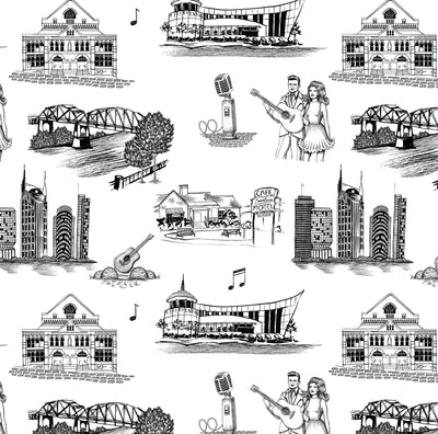 Peel & Stick Wallpaper Black / 24"x 48" Nashville Toile Peel & Stick Wallpaper dombezalergii