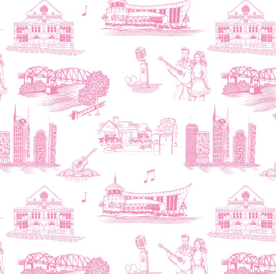 Peel & Stick Wallpaper Pink / 24"x 48" Nashville Toile Peel & Stick Wallpaper dombezalergii