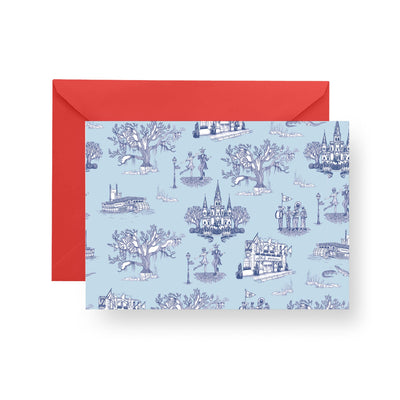 Folded Notecard Blue Navy New Orleans Folded Notecard Set dombezalergii