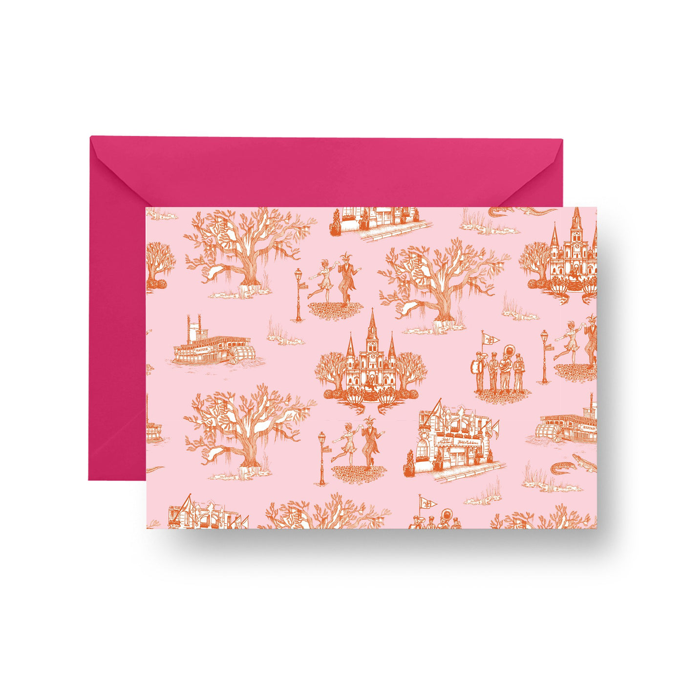 Folded Notecard Orange Pink New Orleans Folded Notecard Set dombezalergii