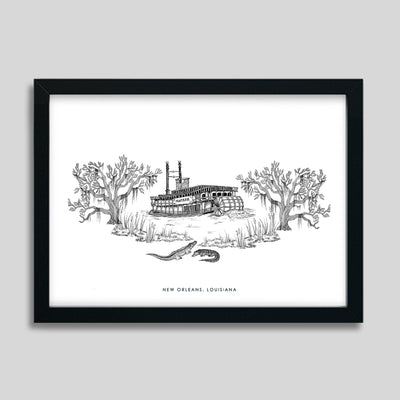 New Orleans Steamboat Print dombezalergii