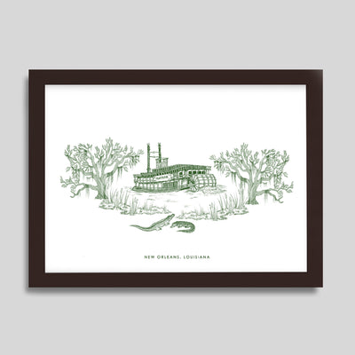 New Orleans Steamboat Print dombezalergii