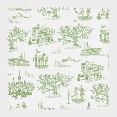 Fabric Cotton / Green / By The Yard New Orleans Toile Fabric dombezalergii