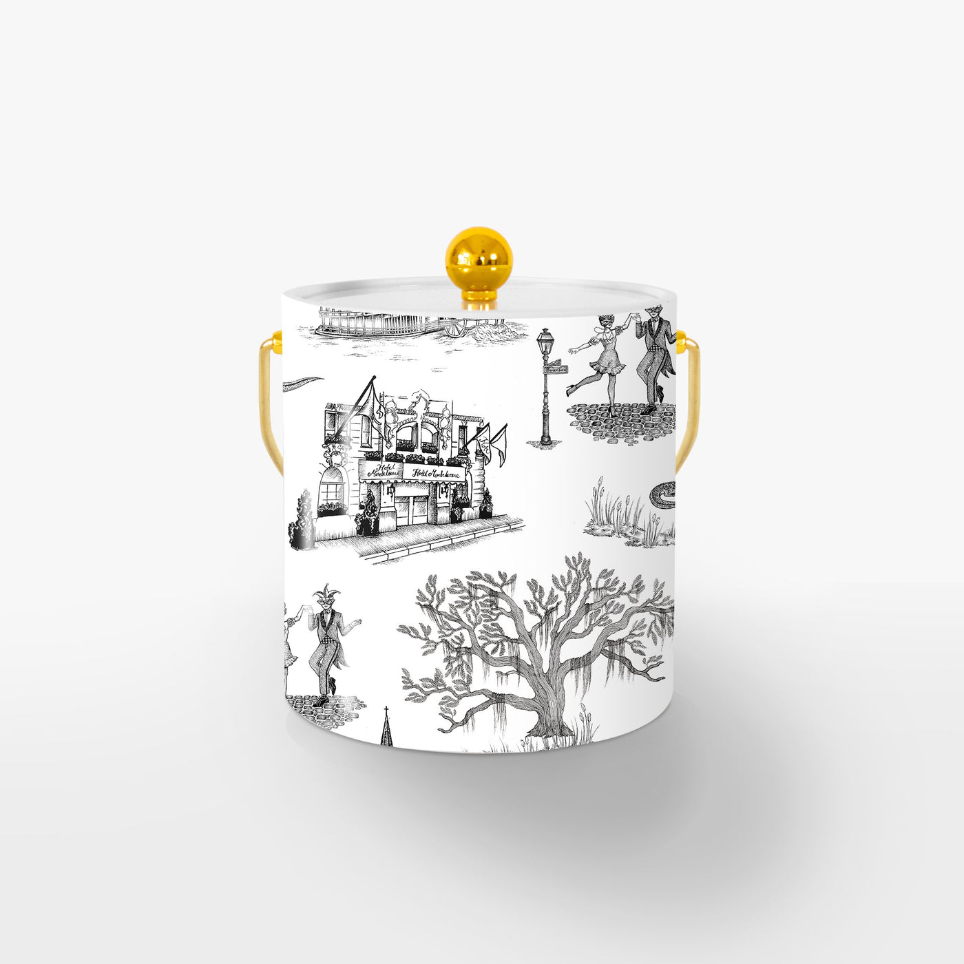 Ice Bucket Black / Gold New Orleans Toile Ice Bucket dombezalergii