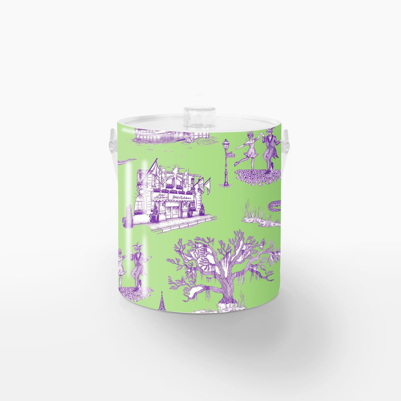 Ice Bucket Green Lavender / Lucite New Orleans Toile Ice Bucket dombezalergii