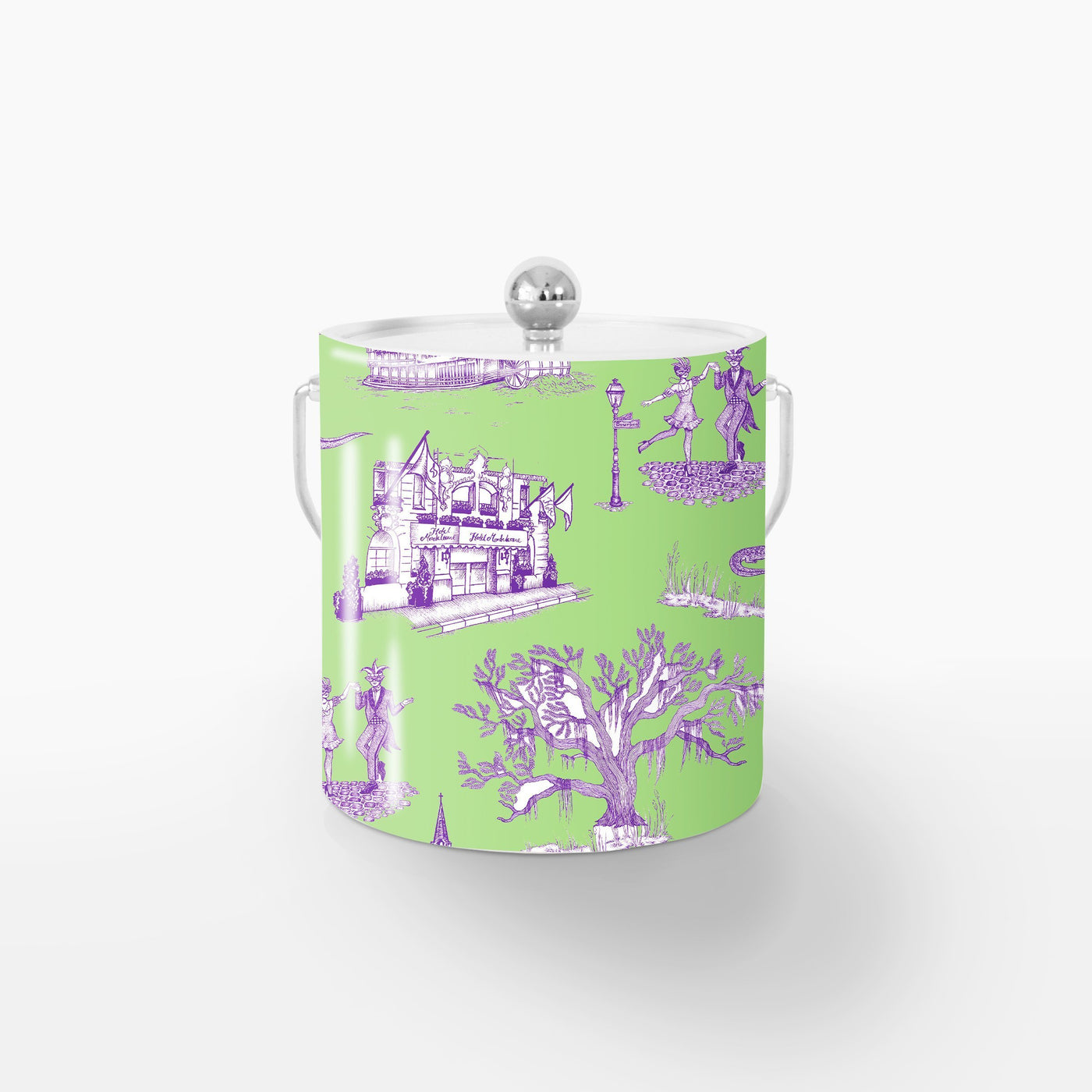 Ice Bucket Green Lavender / Silver New Orleans Toile Ice Bucket dombezalergii