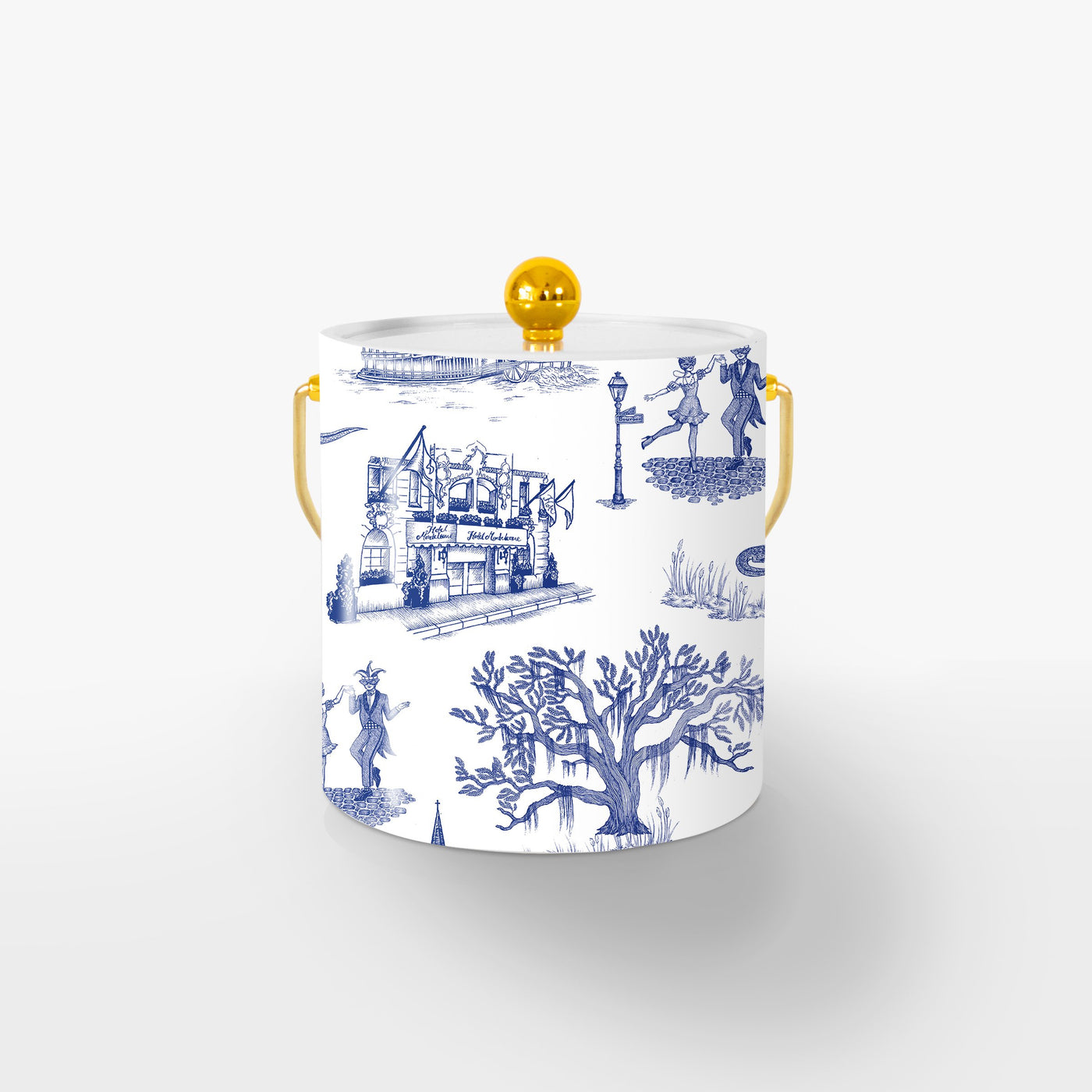 Ice Bucket Navy / Gold New Orleans Toile Ice Bucket dombezalergii