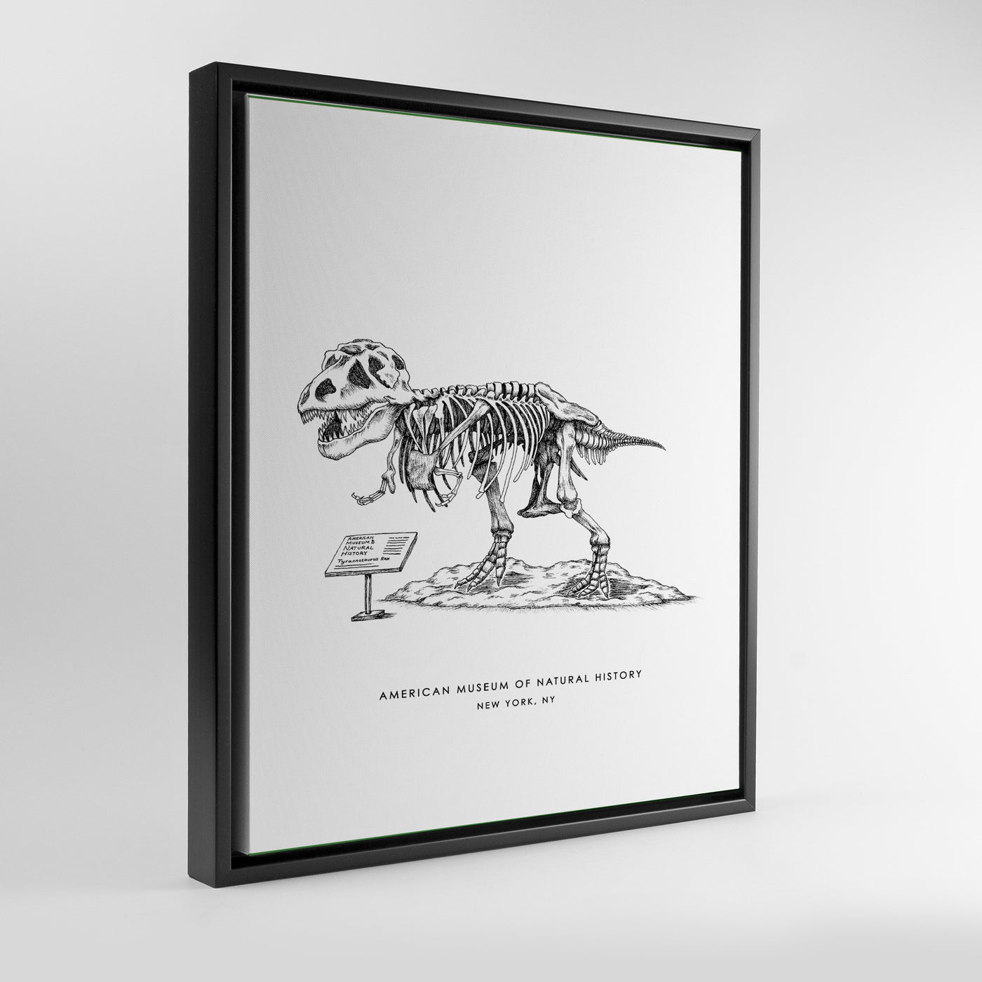 Gallery Prints Black Frame Canvas / 8x10 / Black Frame New York Dinosaur Print dombezalergii