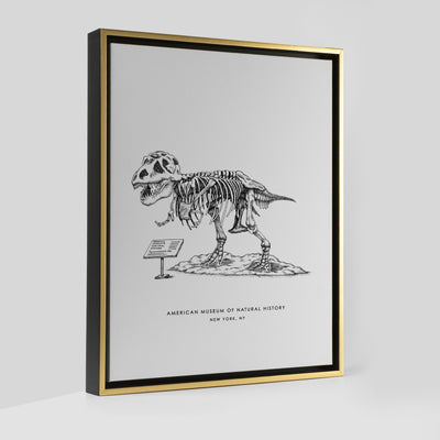 Gallery Prints Black Frame Canvas / 8x10 / Gold Frame New York Dinosaur Print dombezalergii