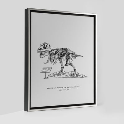 Gallery Prints Black Frame Canvas / 8x10 / Silver New York Dinosaur Print dombezalergii
