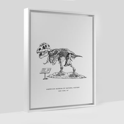 Gallery Prints Black Frame Canvas / 8x10 / White Frame New York Dinosaur Print dombezalergii