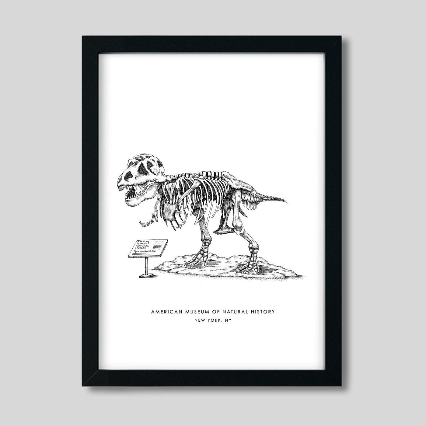 Gallery Prints Black Print / 8x10 / Black Frame New York Dinosaur Print dombezalergii