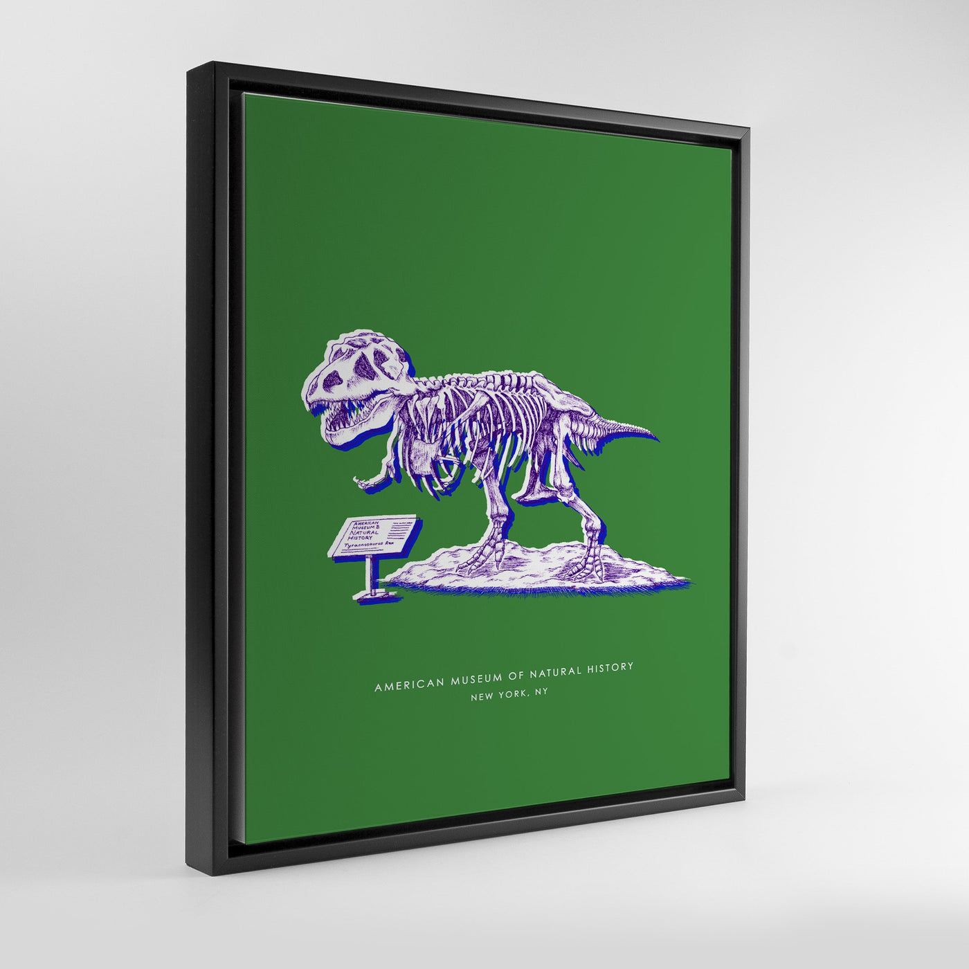 Gallery Prints Green Canvas / 8x10 / Black Frame New York Dinosaur Print dombezalergii