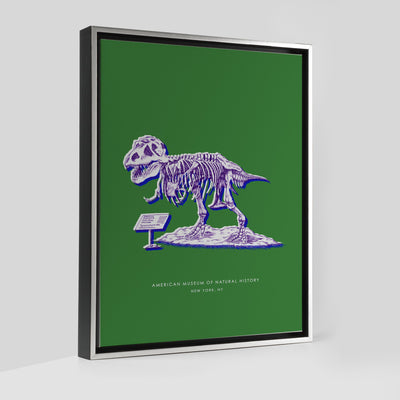Gallery Prints Green Canvas / 8x10 / Silver New York Dinosaur Print dombezalergii