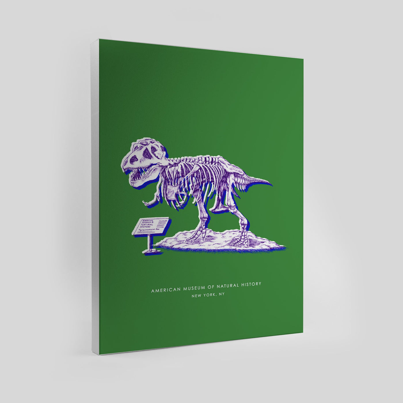 Gallery Prints Green Canvas / 8x10 / Unframed New York Dinosaur Print dombezalergii