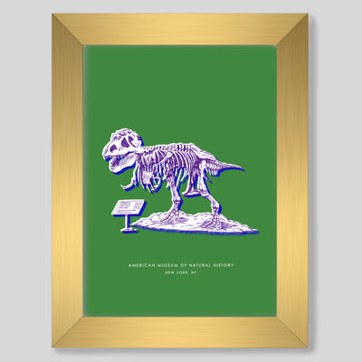Gallery Prints Green Print / 8x10 / Gold Frame New York Dinosaur Print dombezalergii