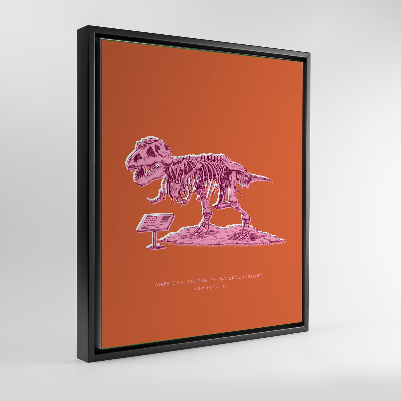 Gallery Prints Orange Canvas / 8x10 / Black Frame New York Dinosaur Print dombezalergii