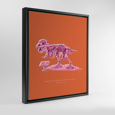 Gallery Prints Orange Canvas / 8x10 / Black Frame New York Dinosaur Print dombezalergii