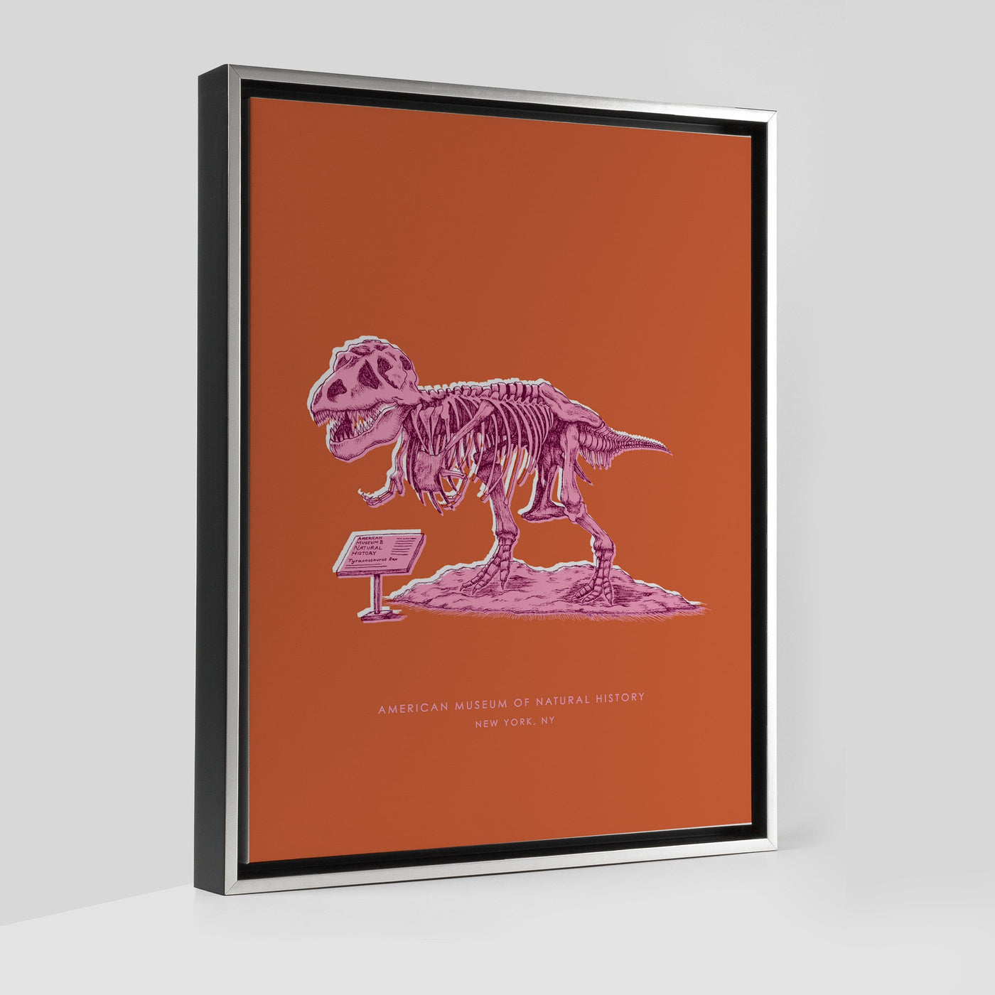 Gallery Prints Orange Canvas / 8x10 / Silver New York Dinosaur Print dombezalergii