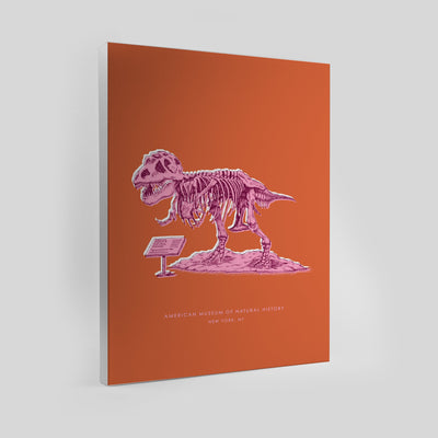 Gallery Prints Orange Canvas / 8x10 / Unframed New York Dinosaur Print dombezalergii