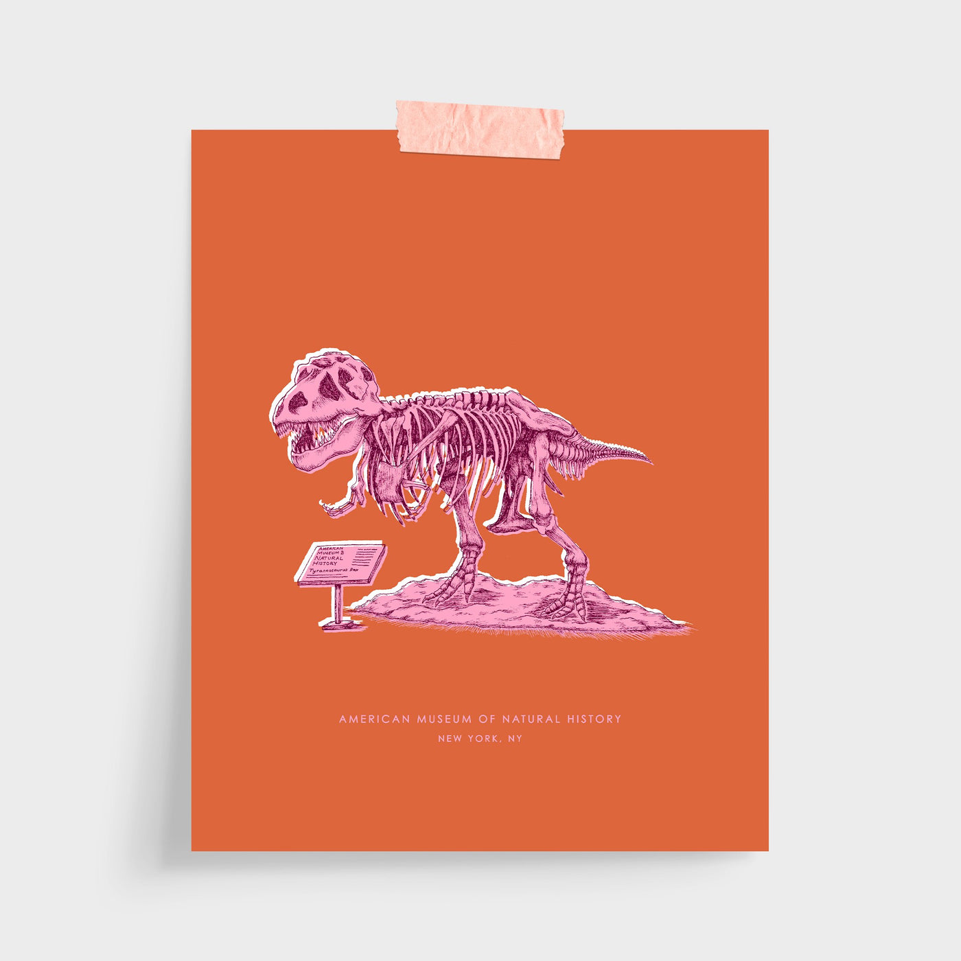 Gallery Prints Orange Print / 5x7 / Unframed New York Dinosaur Print dombezalergii