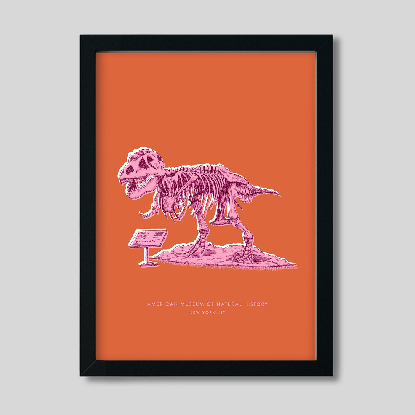 Gallery Prints Orange Print / 8x10 / Black Frame New York Dinosaur Print dombezalergii