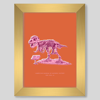 Gallery Prints Orange Print / 8x10 / Gold Frame New York Dinosaur Print dombezalergii