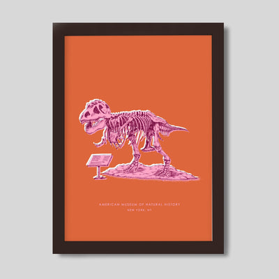 Gallery Prints Orange Print / 8x10 / Walnut Frame New York Dinosaur Print dombezalergii