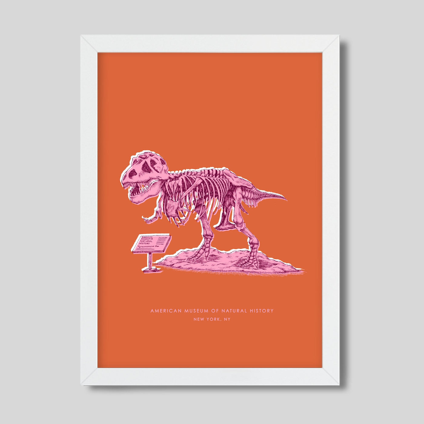 Gallery Prints Orange Print / 8x10 / White Frame New York Dinosaur Print dombezalergii