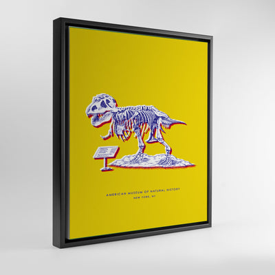 Gallery Prints Yellow Canvas / 8x10 / Black Frame New York Dinosaur Print dombezalergii