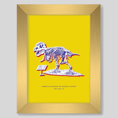 Gallery Prints Yellow Print / 8x10 / Gold Frame New York Dinosaur Print dombezalergii