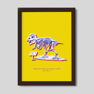 Gallery Prints Yellow Print / 8x10 / Walnut Frame New York Dinosaur Print dombezalergii