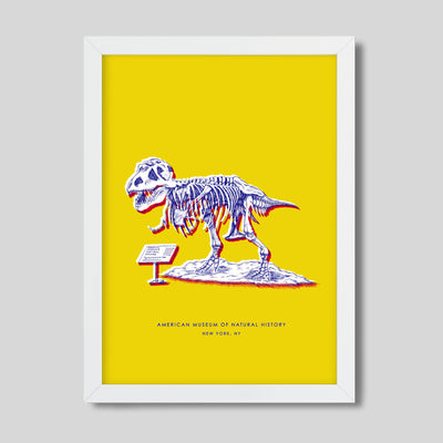 Gallery Prints Yellow Print / 8x10 / White Frame New York Dinosaur Print dombezalergii