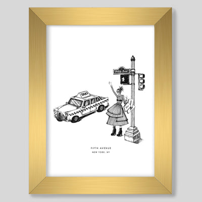 Gallery Prints Black Print / 8x10 / Gold Frame New York Fifth Avenue Print dombezalergii