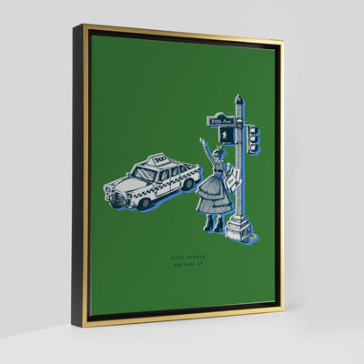 Gallery Prints Green Canvas / 8x10 / Gold Frame New York Fifth Avenue Print dombezalergii