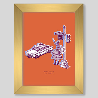 Gallery Prints Orange Print / 8x10 / Gold Frame New York Fifth Avenue Print dombezalergii