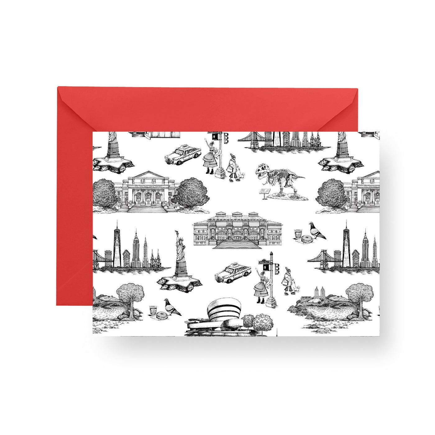 Folded Notecard Black New York Folded Notecard Set dombezalergii