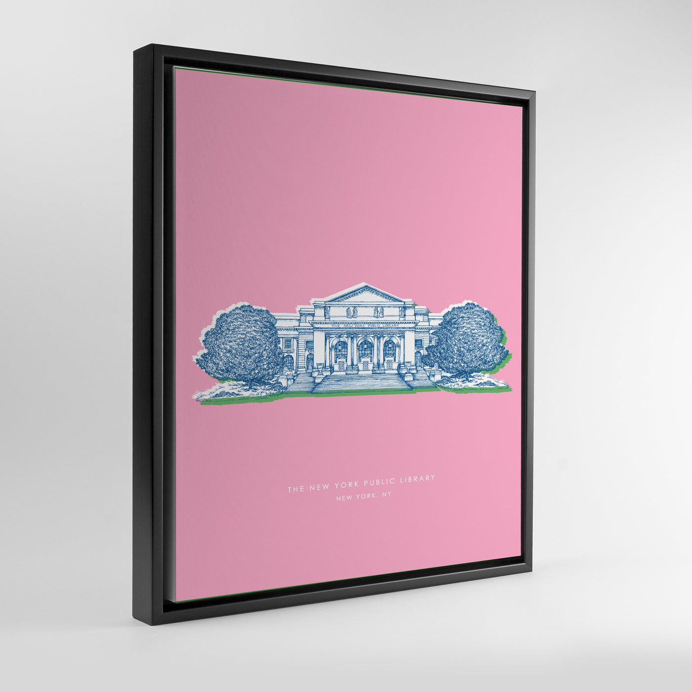 Gallery Prints Pink Canvas / 8x10 / Black Frame New York Library Print dombezalergii